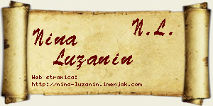 Nina Lužanin vizit kartica
